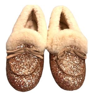 Gianni Bini Caytie Gold Glitter Slippers